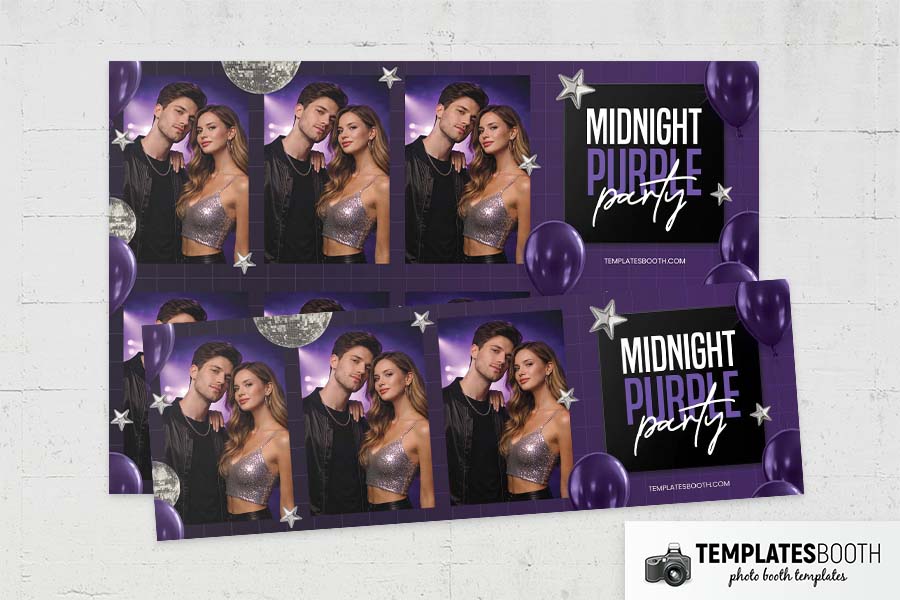 Purple Party Photo Booth Template Preview