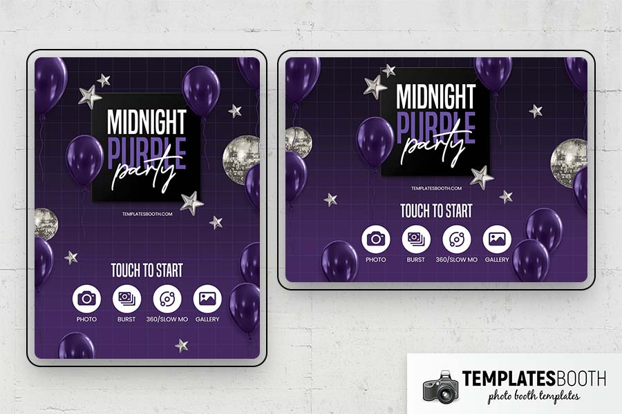 Purple Party Photo Booth Template Preview