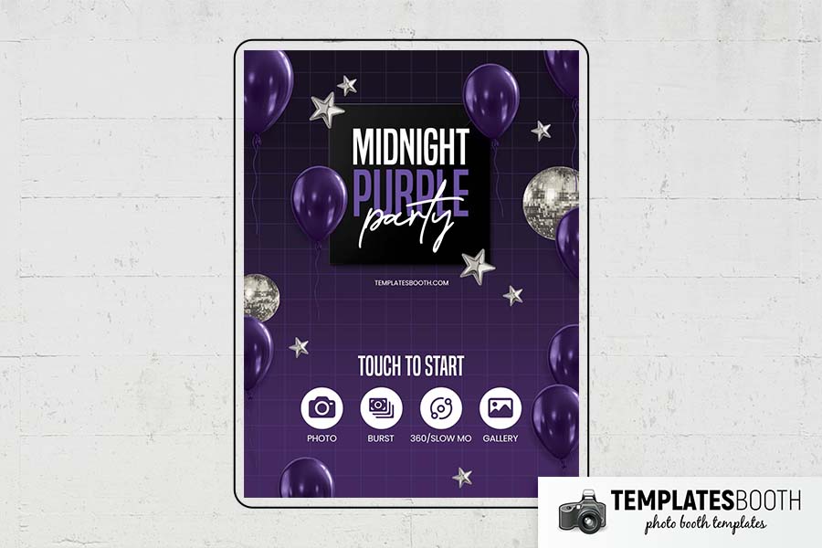 Purple Party Photo Booth Template Preview