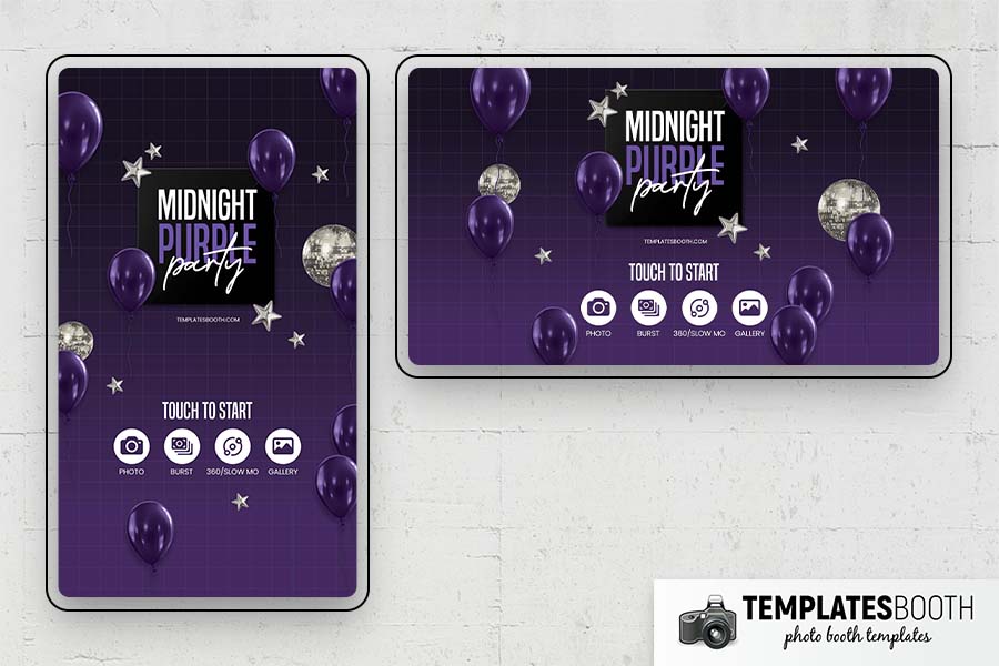 Purple Party Photo Booth Template Preview