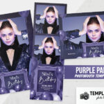 Modèle de fête violette pour photobooth