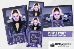 Purple Party Photo Booth Template