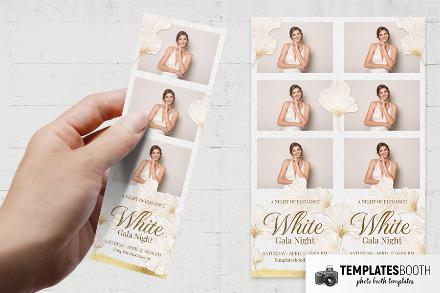 White Gold Party Photo Booth Template Preview