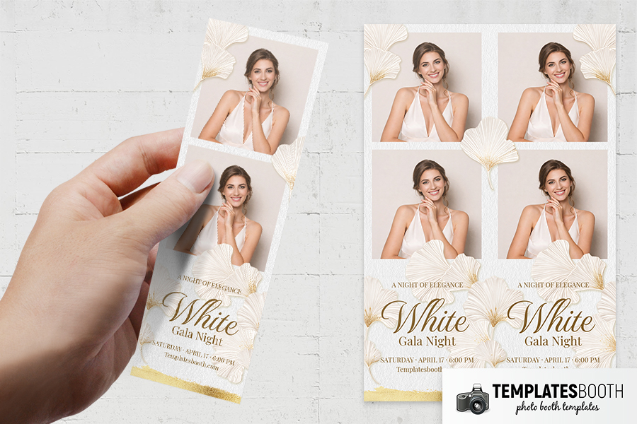 White Gold Party Photo Booth Template Preview