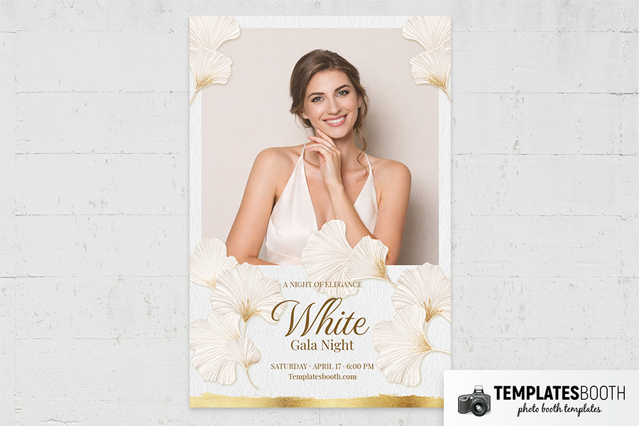 White Gold Party Photo Booth Template Preview