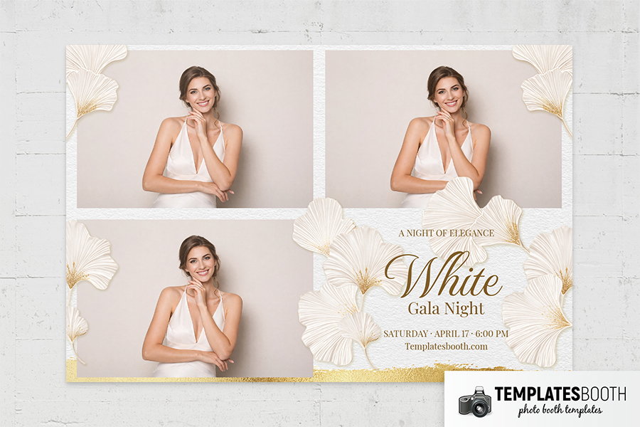 White Gold Party Photo Booth Template Preview