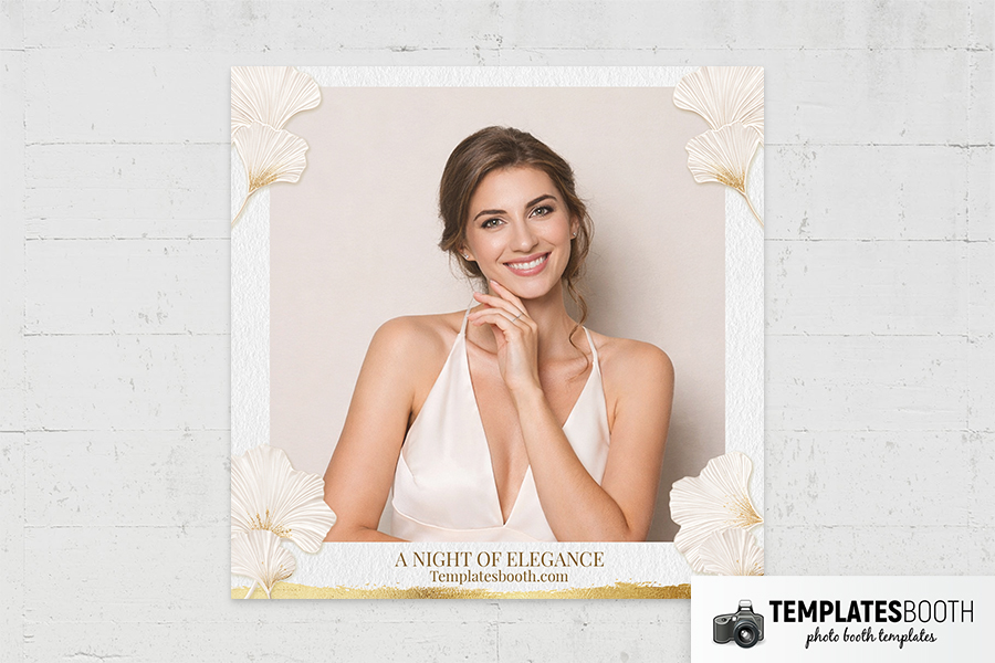 White Gold Party Photo Booth Template Preview