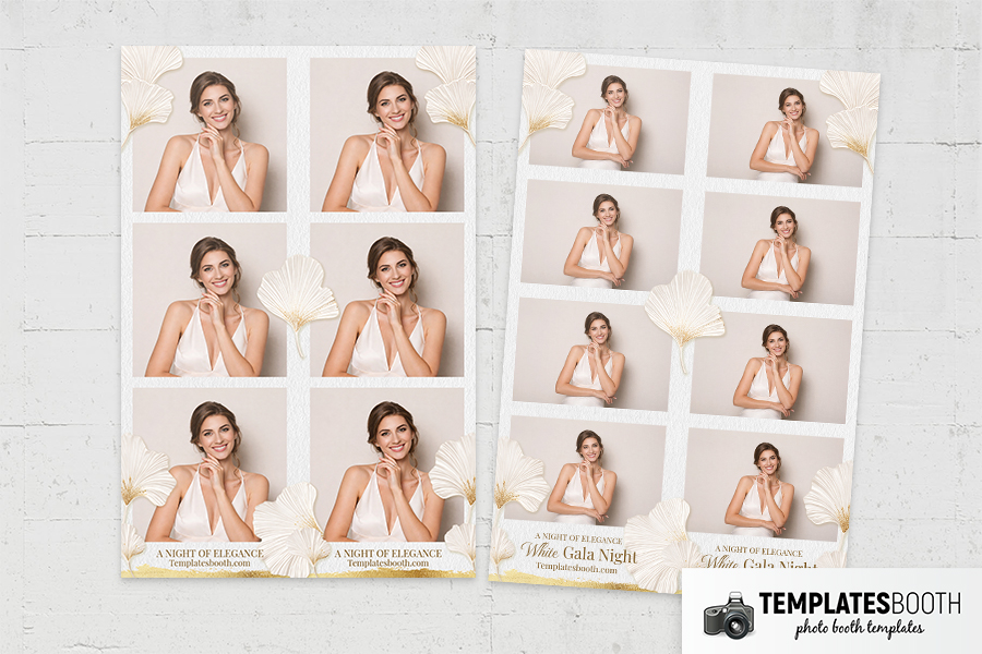 White Gold Party Photo Booth Template Preview