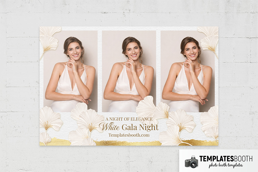 White Gold Party Photo Booth Template Preview