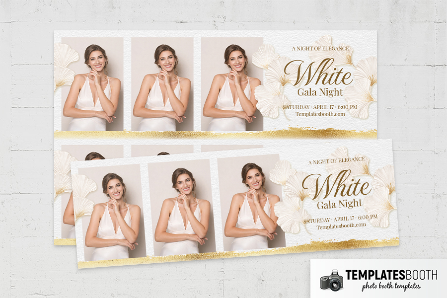 White Gold Party Photo Booth Template Preview