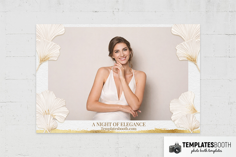 White Gold Party Photo Booth Template Preview