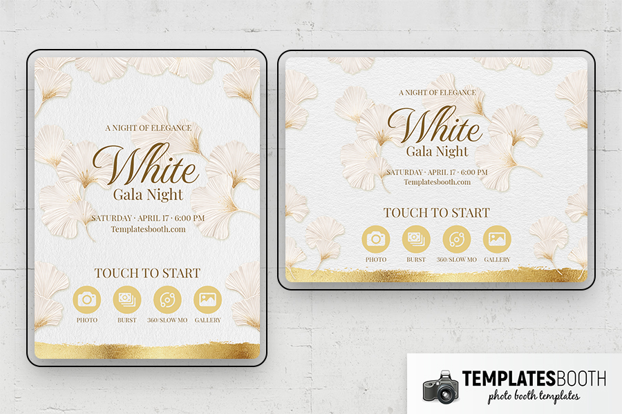 White Gold Party Photo Booth Template Preview