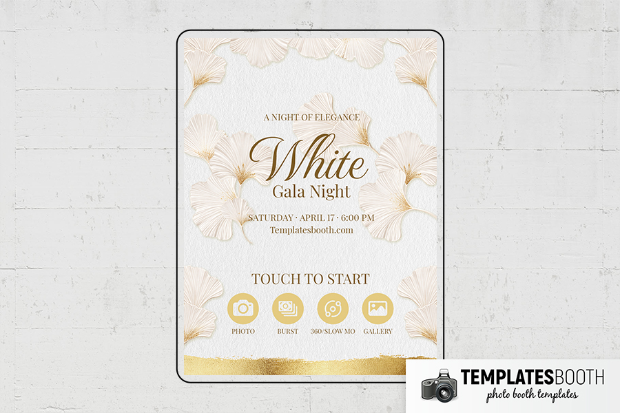 White Gold Party Photo Booth Template Preview