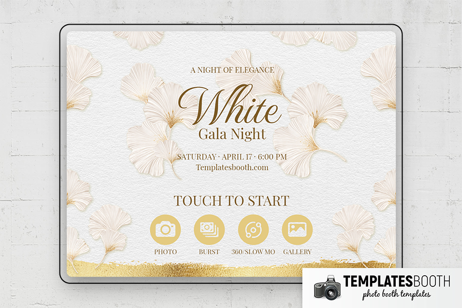 White Gold Party Photo Booth Template Preview