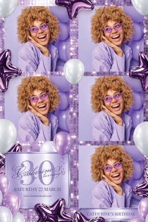 Modèle de photomaton de fête violette