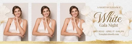White Gold Party Photo Booth Template