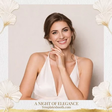 White Gold Party Photo Booth Template