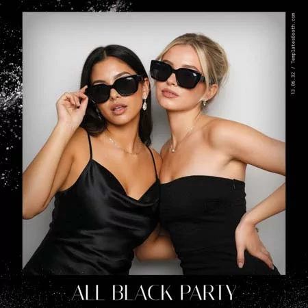 All Black Party Photo Booth Template