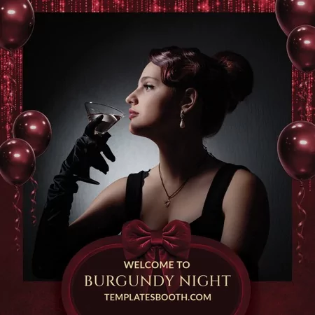 Burgundy Party Photo Booth Template