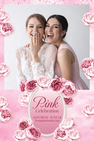 Modèle de photomaton Roses roses