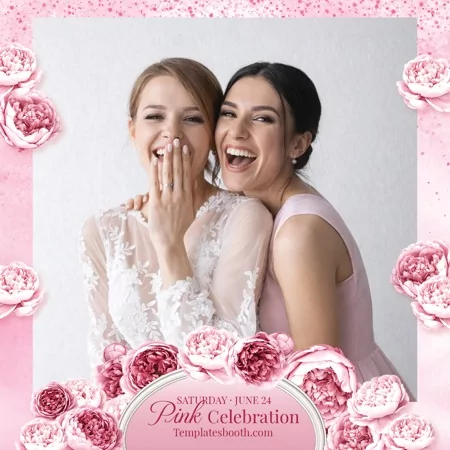 Pink Roses Photo Booth Template