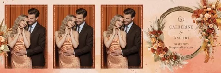 Orange Floral Party Photo Booth Template