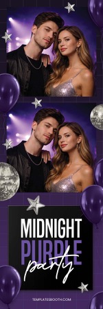 Modèle de photomaton de fête violette