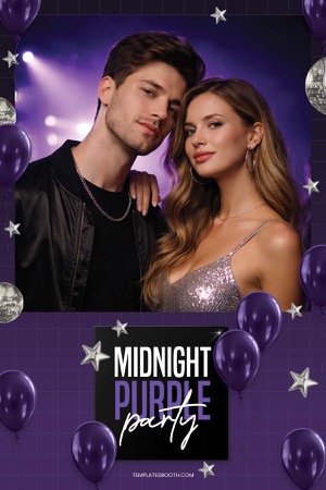 Modèle de photomaton de fête violette