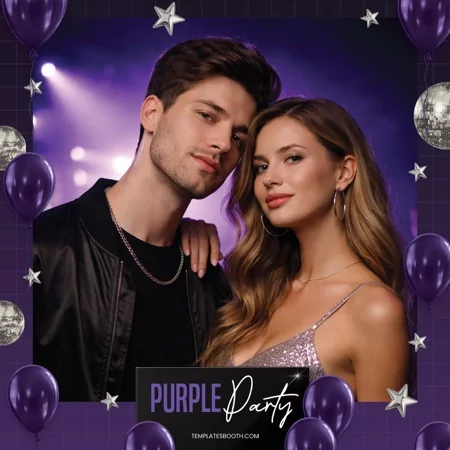 Purple Party Photo Booth Template