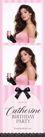 Modèle de photomaton pour fête rose