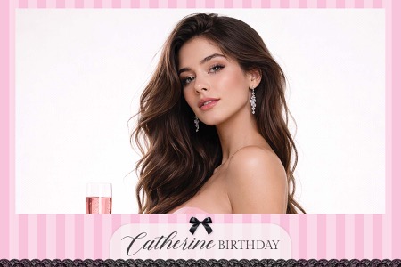 Modèle de photomaton pour fête rose