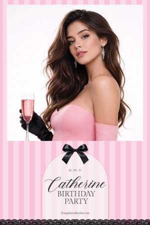 Modèle de photomaton pour fête rose