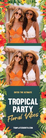 Modèle de photobooth pour fête tropicale