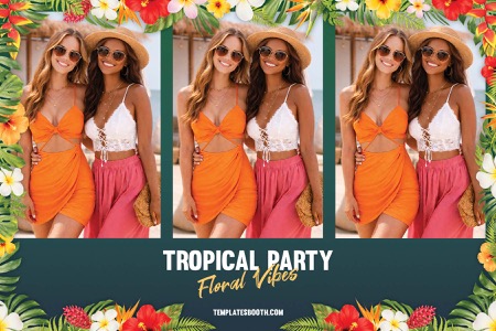Modèle de photobooth pour fête tropicale
