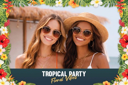 Modèle de photobooth pour fête tropicale