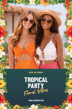 Modèle de photobooth pour fête tropicale