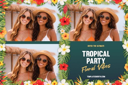 Modèle de photobooth pour fête tropicale