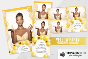 Yellow Birthday Photo Booth Template