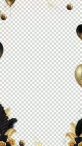 Black & Gold Party Photo Booth Template Portrait Animated Overlay