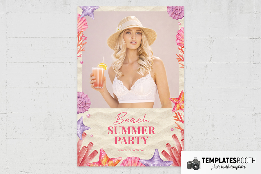 Beach Party Photo Booth Template Preview