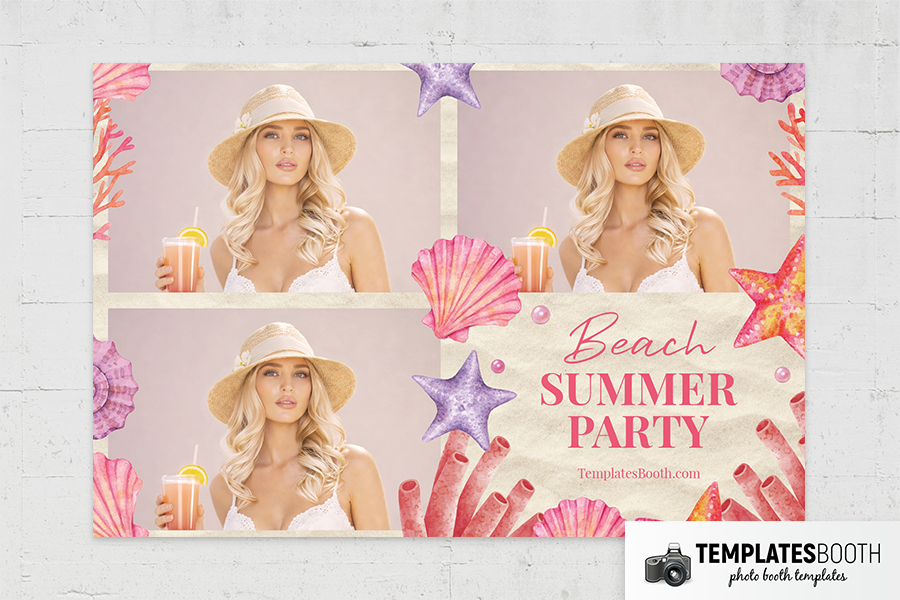 Beach Party Photo Booth Template Preview