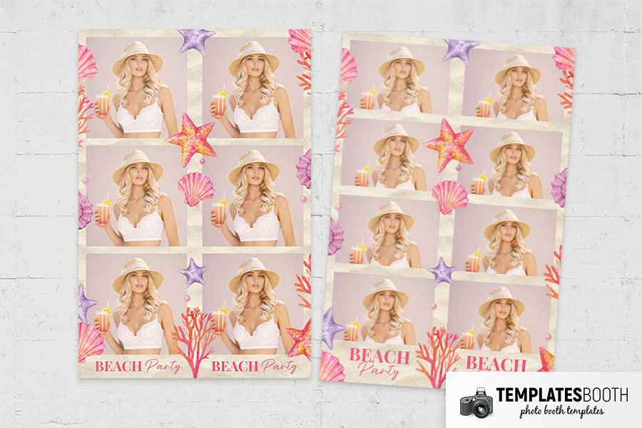 Beach Party Photo Booth Template Preview