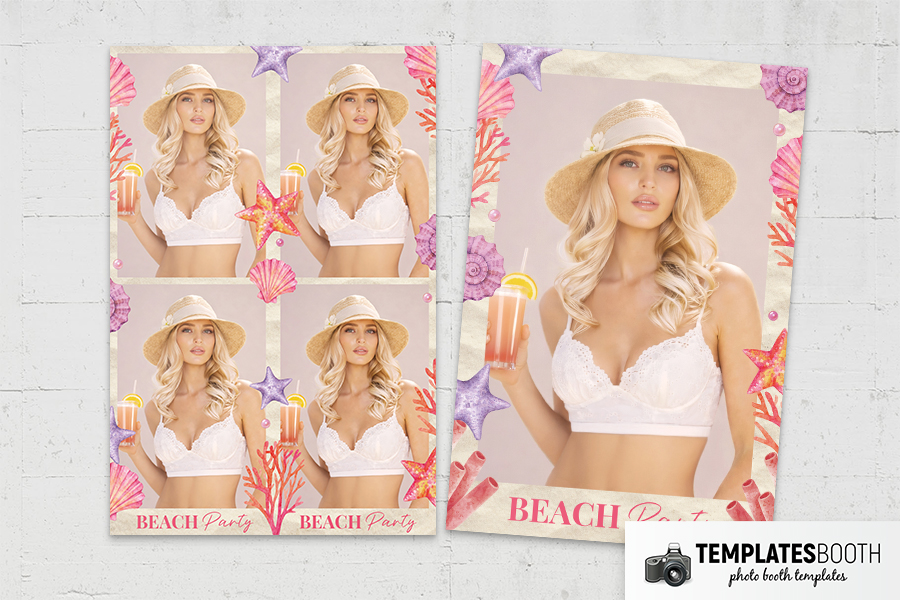 Beach Party Photo Booth Template Preview