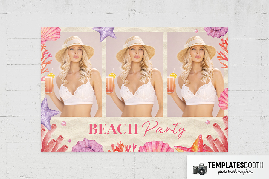 Beach Party Photo Booth Template Preview