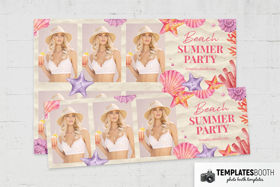 Beach Party Photo Booth Template Preview