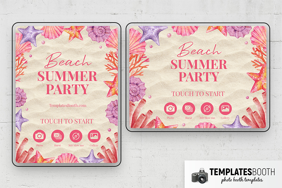Beach Party Photo Booth Template Preview