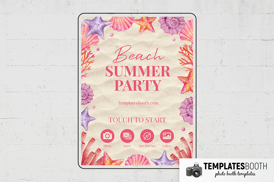 Beach Party Photo Booth Template Preview