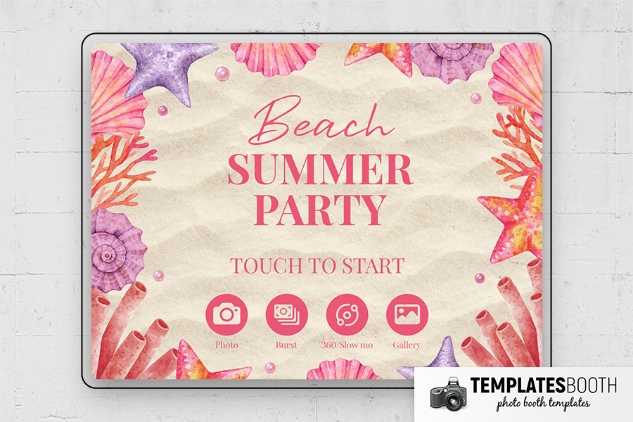 Beach Party Photo Booth Template Preview