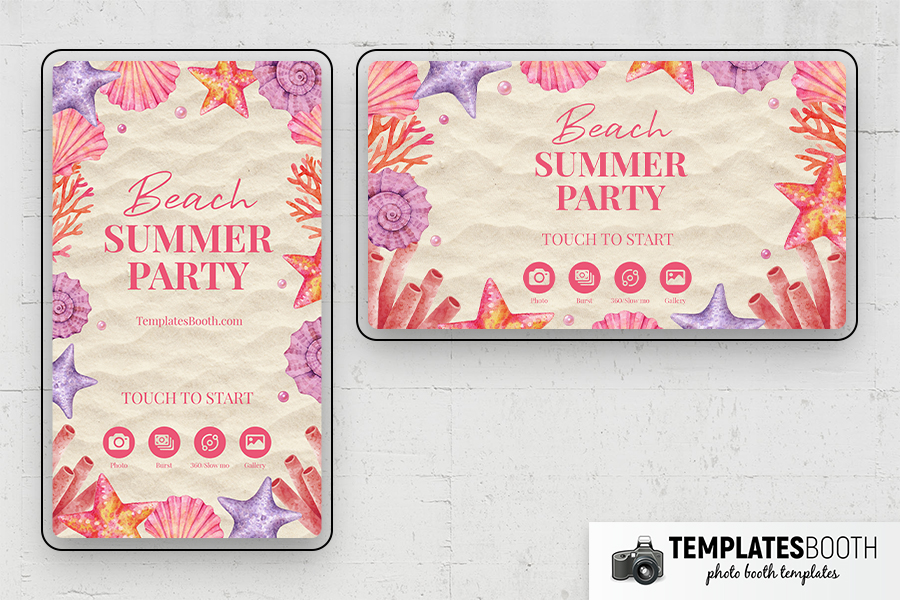 Beach Party Photo Booth Template Preview