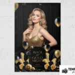 Black & Gold Party Photo Booth Template Preview